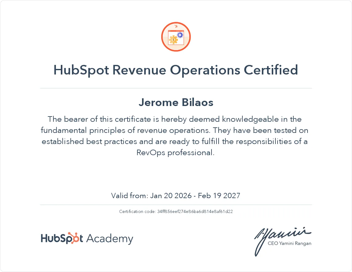 HubSpot Revenue Operations
